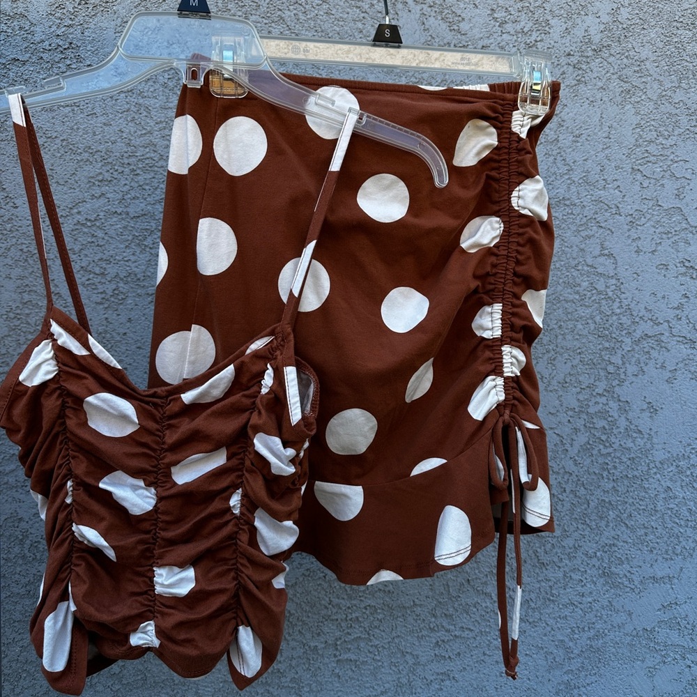 Polka Dot Ruched Set